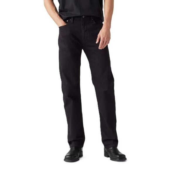Levi's 505 Men's Size 40 x 30 Regular Fit Straight Leg Black Denim Jeans - Picture 1 of 6